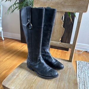 Melissa Frye Riding Boots, Distressed black. Size 8